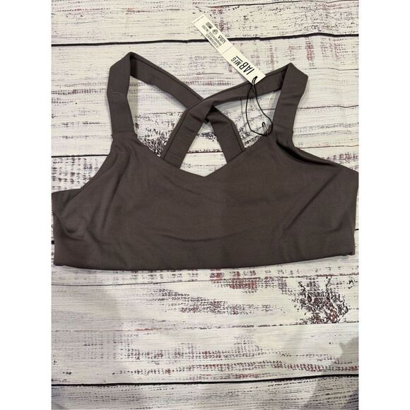 IAB MFG NWT London Criss Cross Back Sports Bra in Charcoal Gray Size Medium - Picture 2 of 5